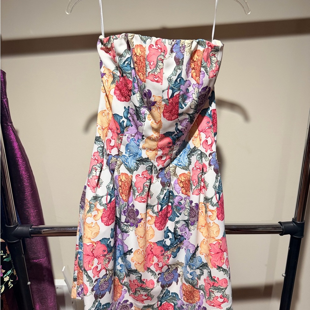 H&M Multicolor Strapless Mini Dress